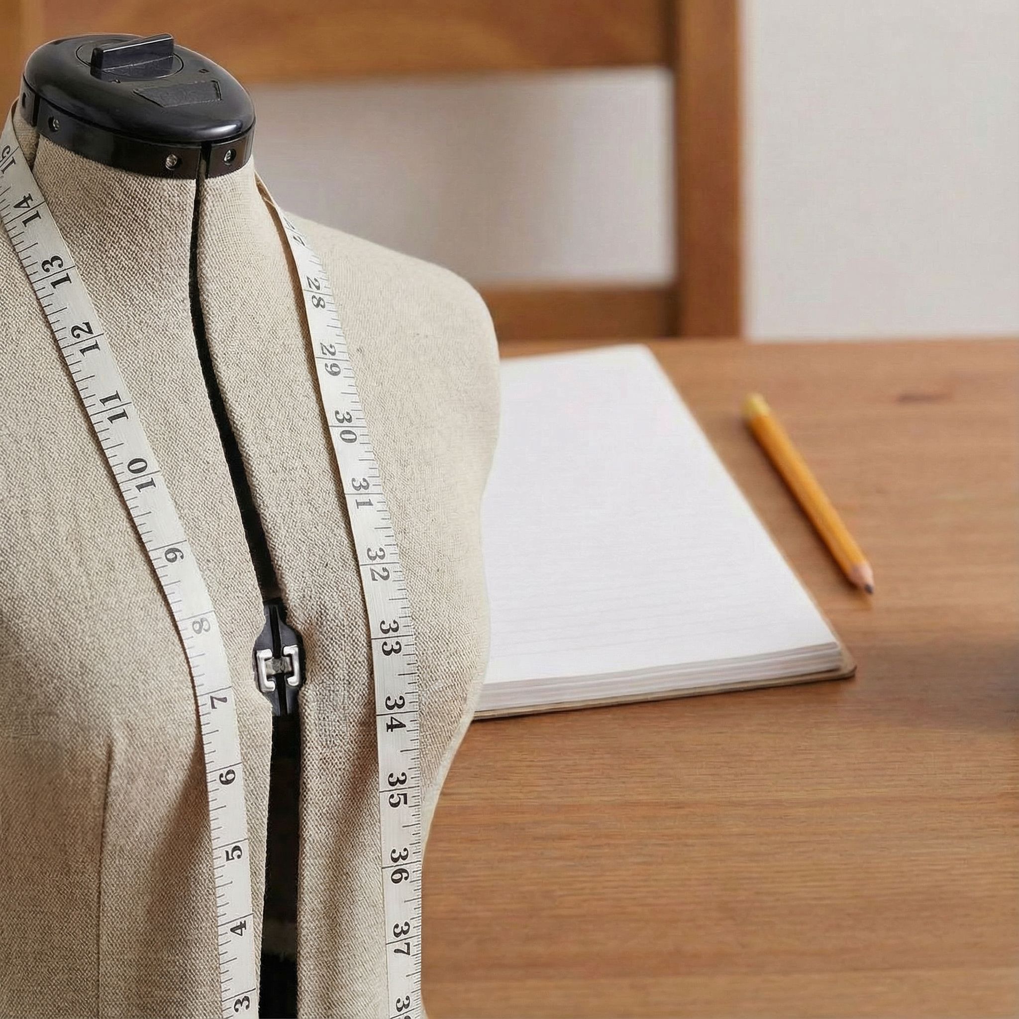 Woman measuring herself