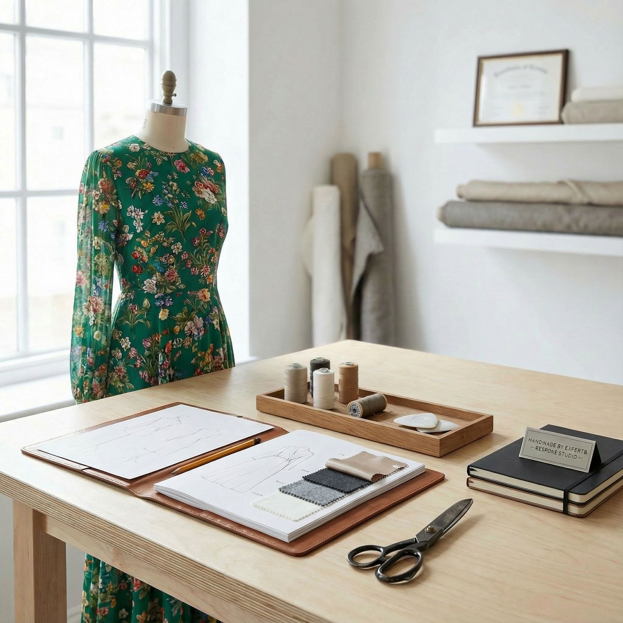 Expert crafting a garment